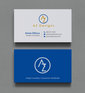 Visitenkarten-Design von chandrayaan.creative für AZ Designs | Design #10727510