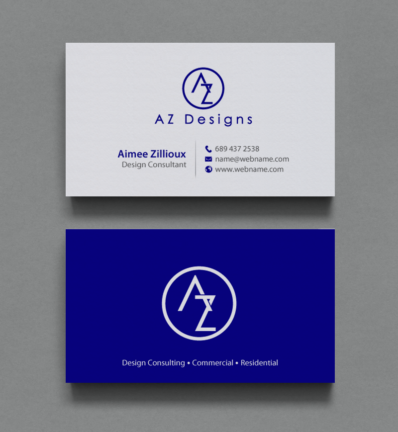 Business Card Design by chandrayaan.creative for AZ Designs | Design #10727511