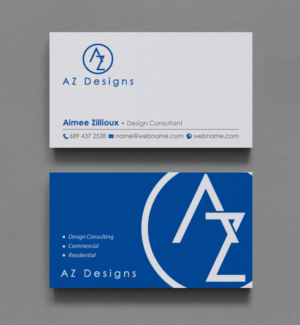 Business Card Design by chandrayaan.creative for AZ Designs | Design: #10727521