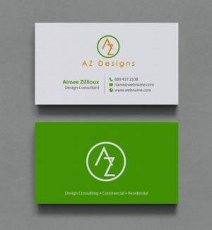 Business Card Design by chandrayaan.creative for AZ Designs | Design: #10727522