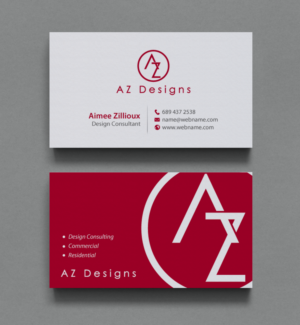Business Card Design by chandrayaan.creative for AZ Designs | Design: #10727527
