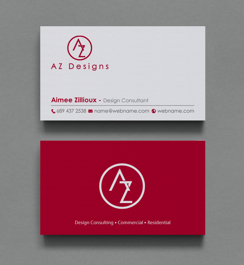 Business Card Design by chandrayaan.creative for AZ Designs | Design #10727528