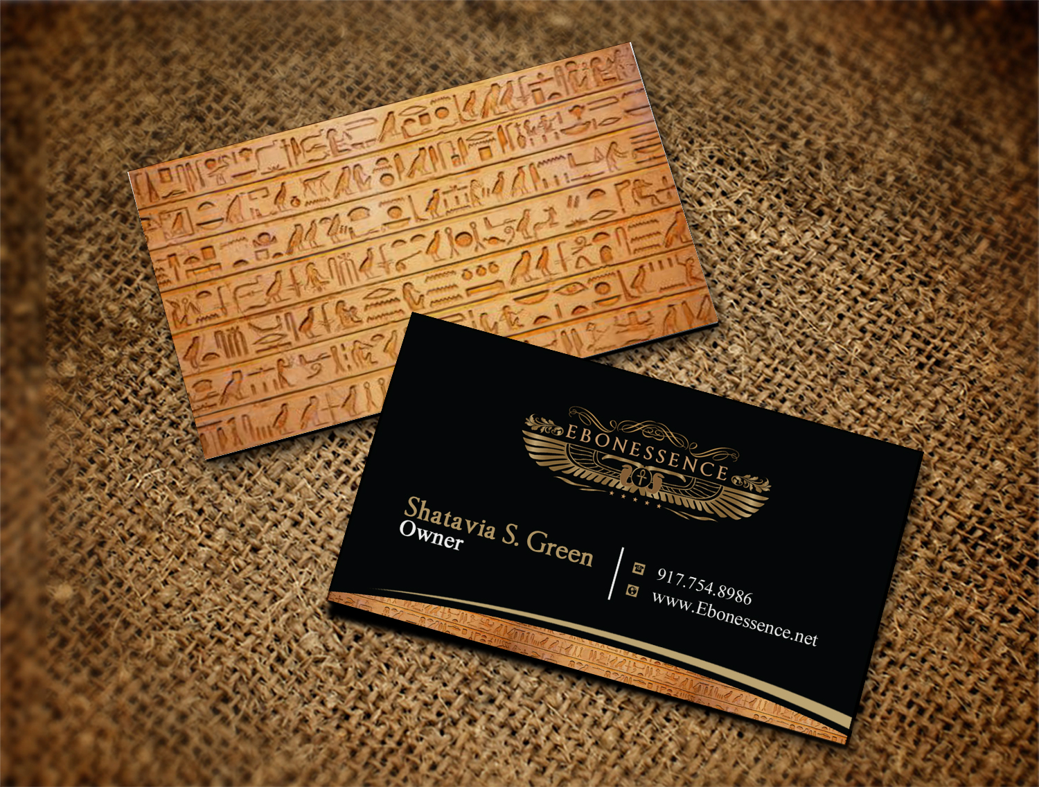 Business Card Design by Lanka Ama for EBONESSENCE | Design #10728740