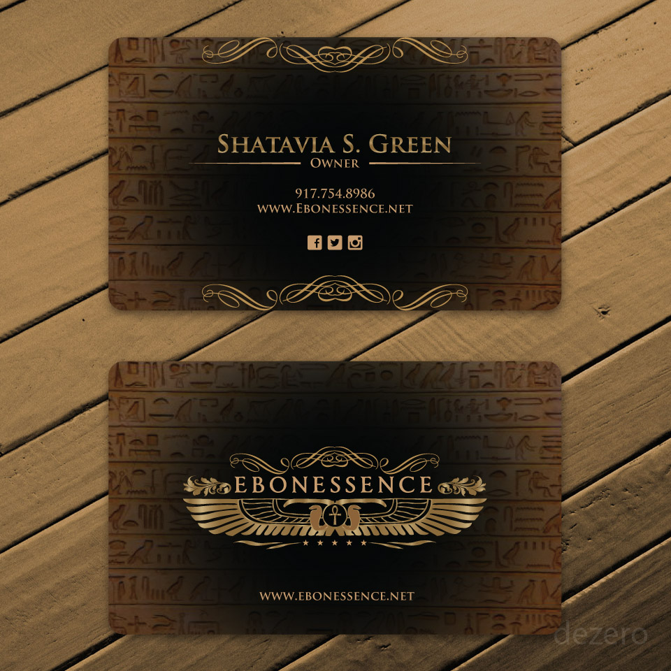 Business Card Design by Dezero for EBONESSENCE | Design #10749558