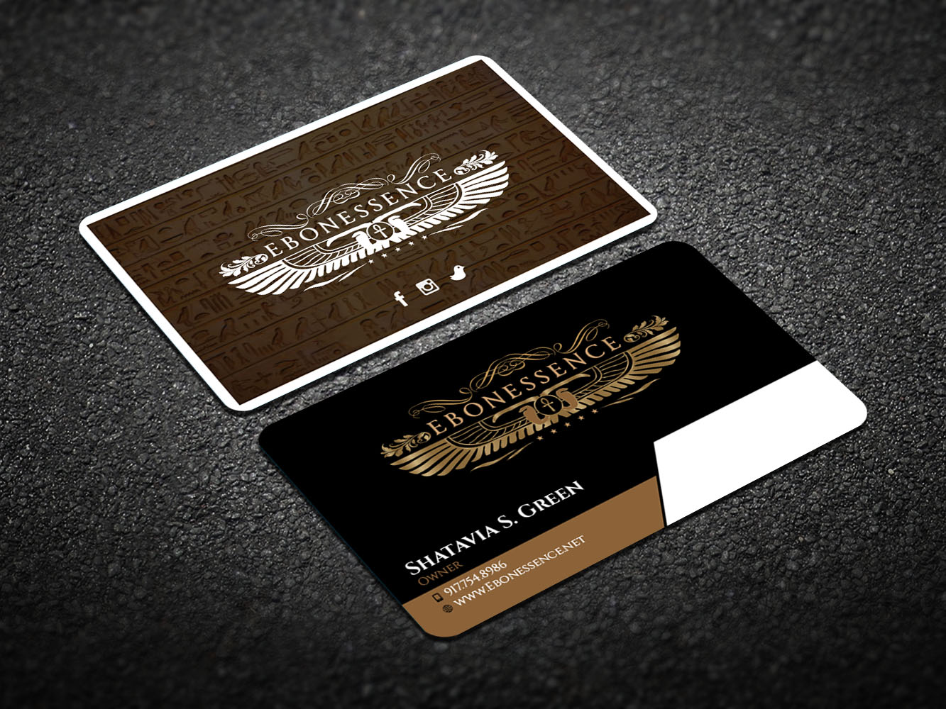 Business Card Design by Verified artistry (Design garden) for EBONESSENCE | Design #10729638
