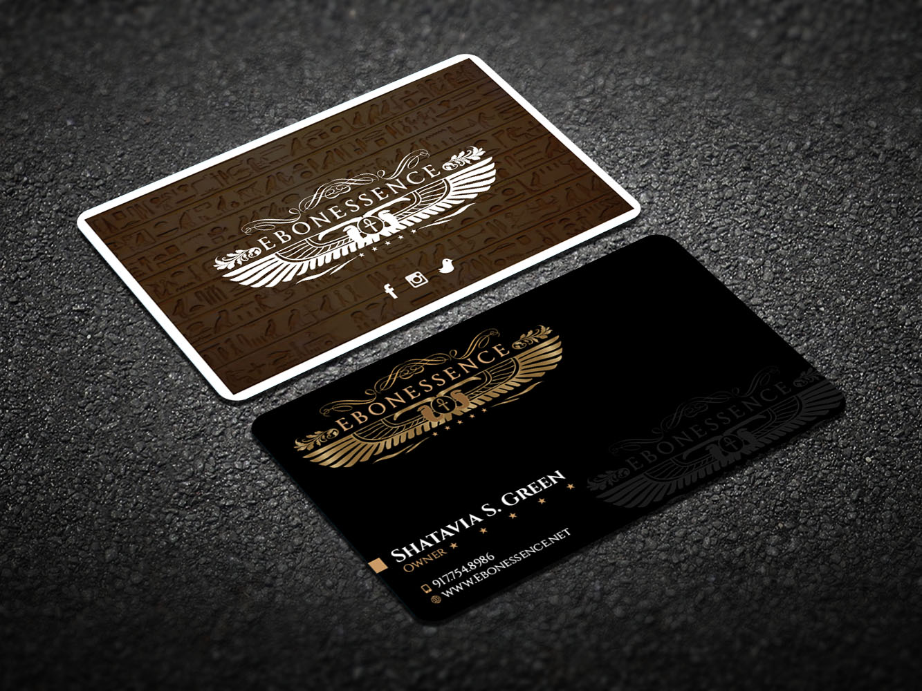 Business Card Design by Verified artistry (Design garden) for EBONESSENCE | Design #10729642