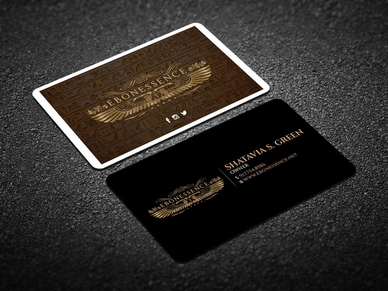 Business Card Design by Verified artistry (Design garden) for EBONESSENCE | Design #10729645