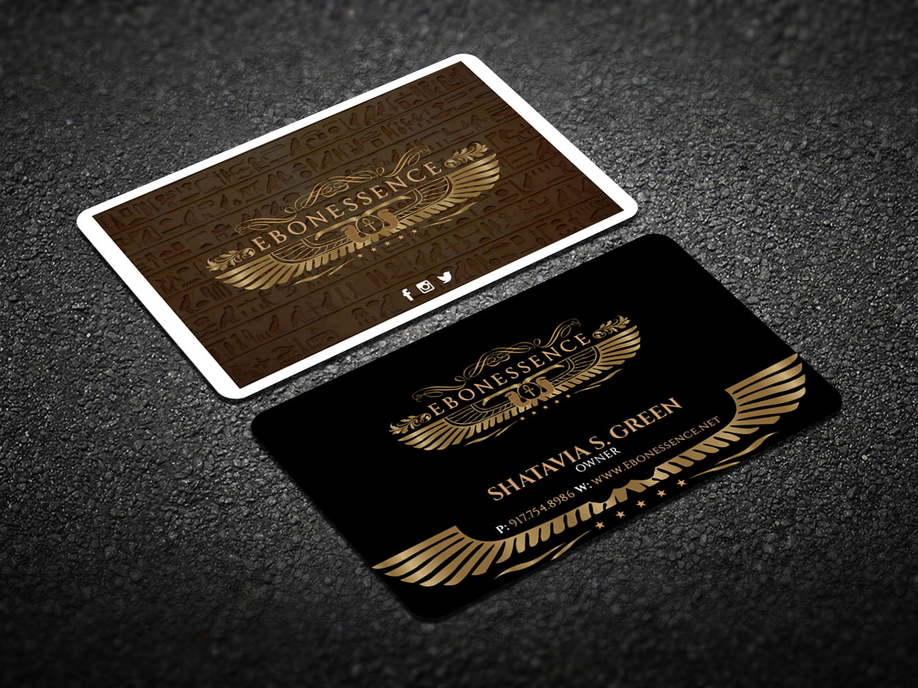 Business Card Design by Verified artistry (Design garden) for EBONESSENCE | Design #10729652