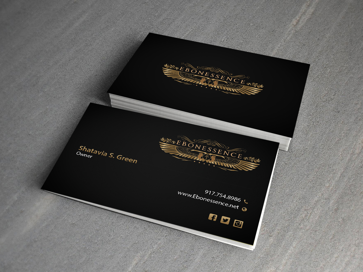 Business Card Design by Creations Box 2015 for EBONESSENCE | Design #10735818