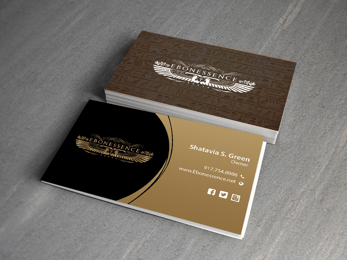 Business Card Design by Creations Box 2015 for EBONESSENCE | Design #10735819