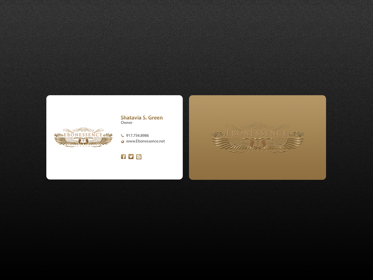Business Card Design by Creations Box 2015 for EBONESSENCE | Design #10735825