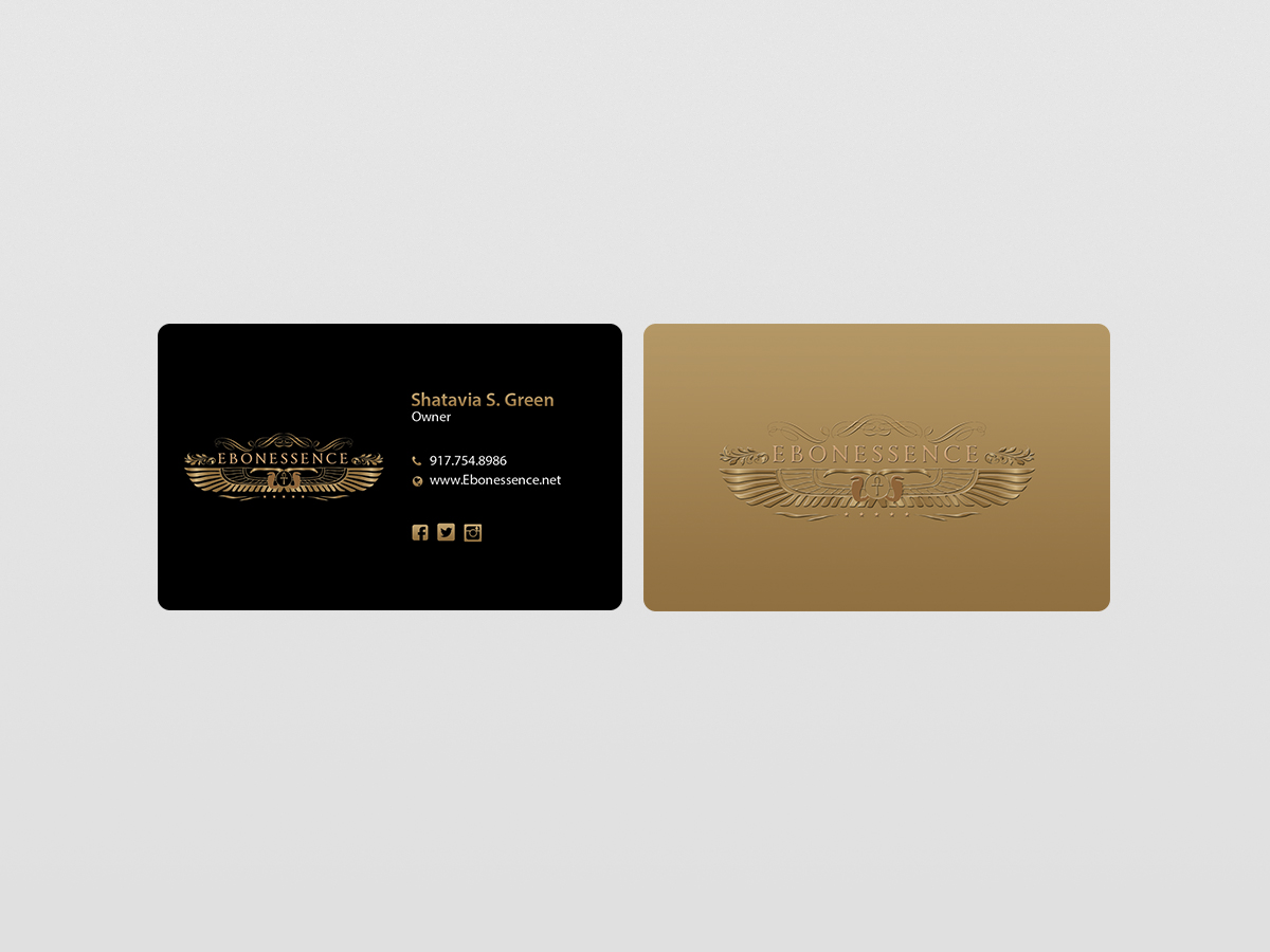 Business Card Design by Creations Box 2015 for EBONESSENCE | Design #10735826