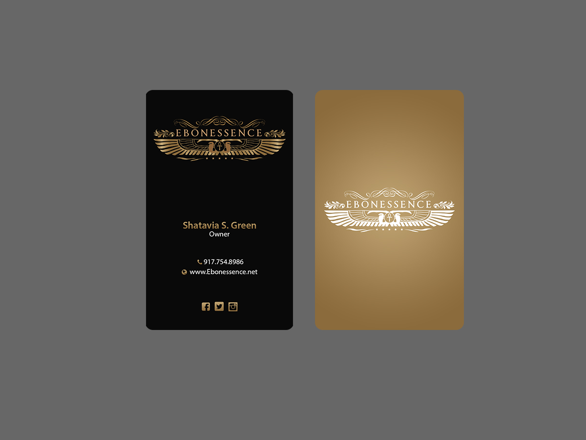 Business Card Design by Creations Box 2015 for EBONESSENCE | Design #10735834
