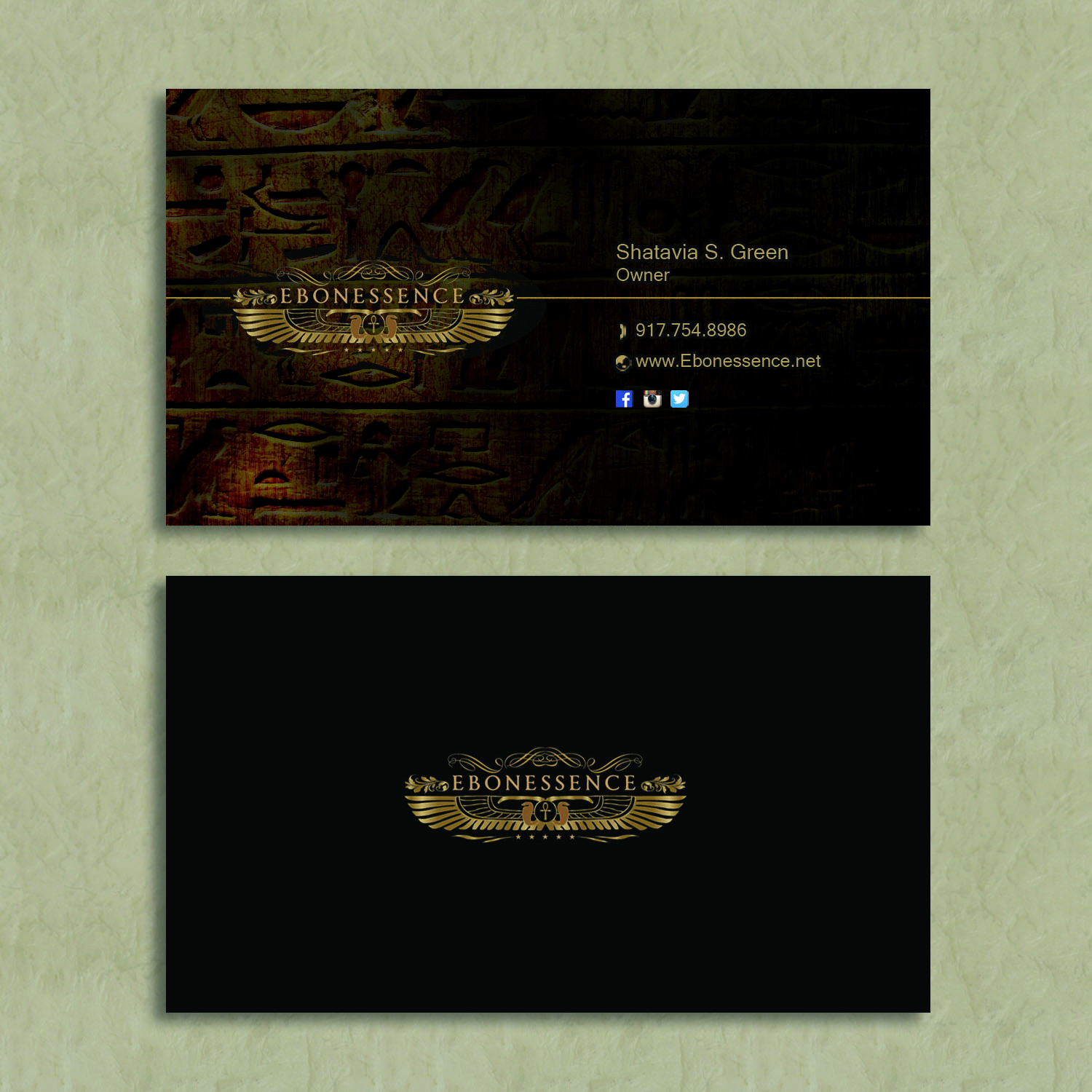 Business Card Design by Louie Fuentes | Manobo Graphic Design Services for EBONESSENCE | Design #10760086