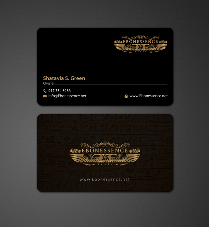 Business Card Design by chandrayaan.creative for EBONESSENCE | Design #10734466