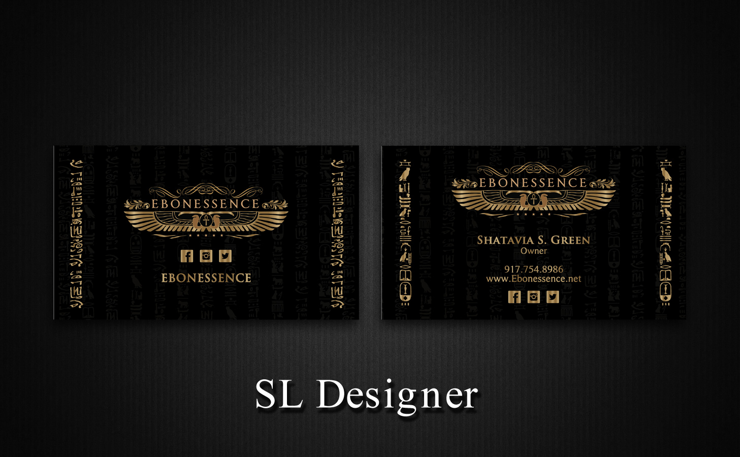 Business Card Design by SL Designer for EBONESSENCE | Design #10729045