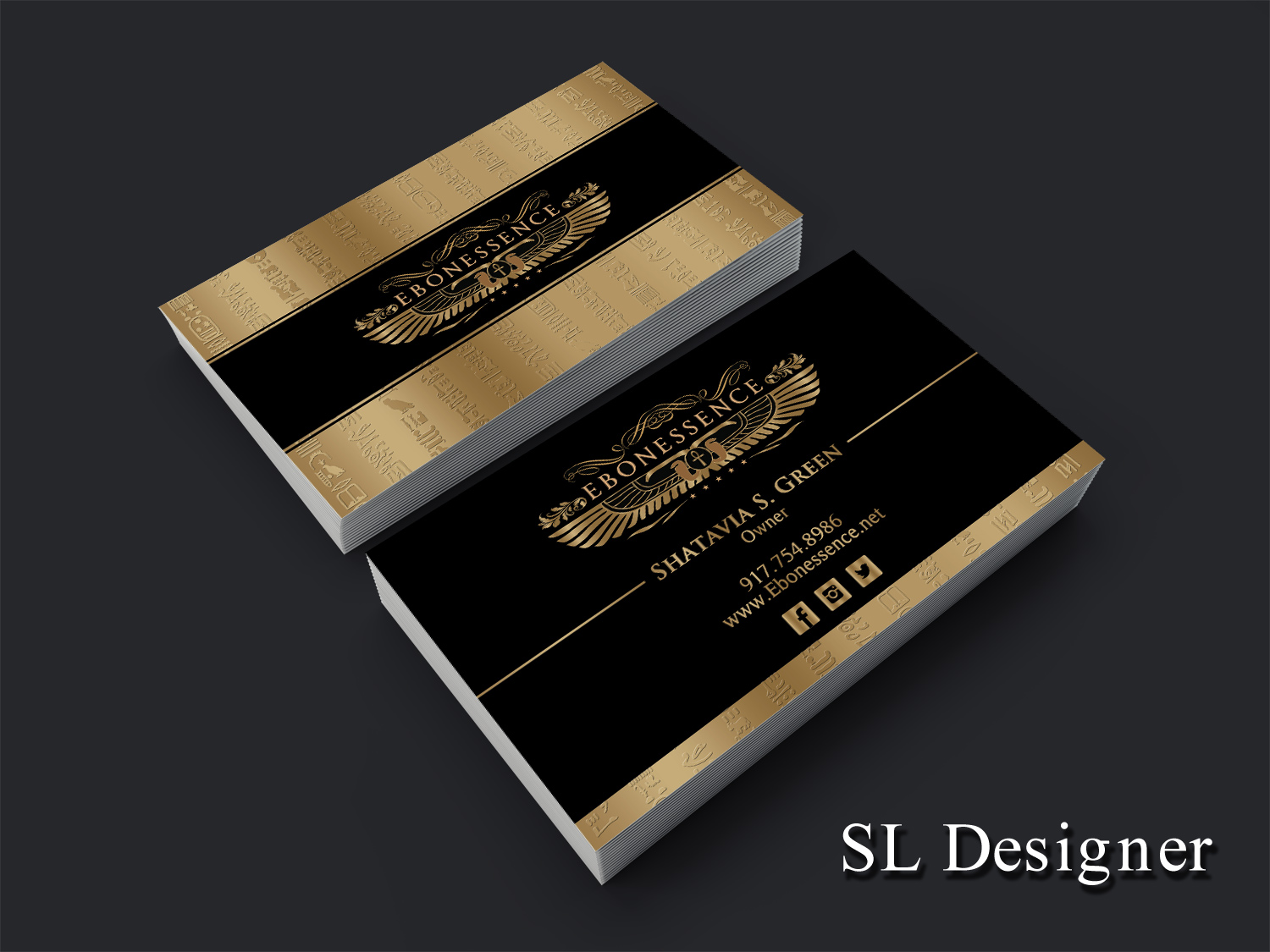 Diseño de Tarjeta de Presentación por SL Designer para EBONESSENCE | Diseño #10729215