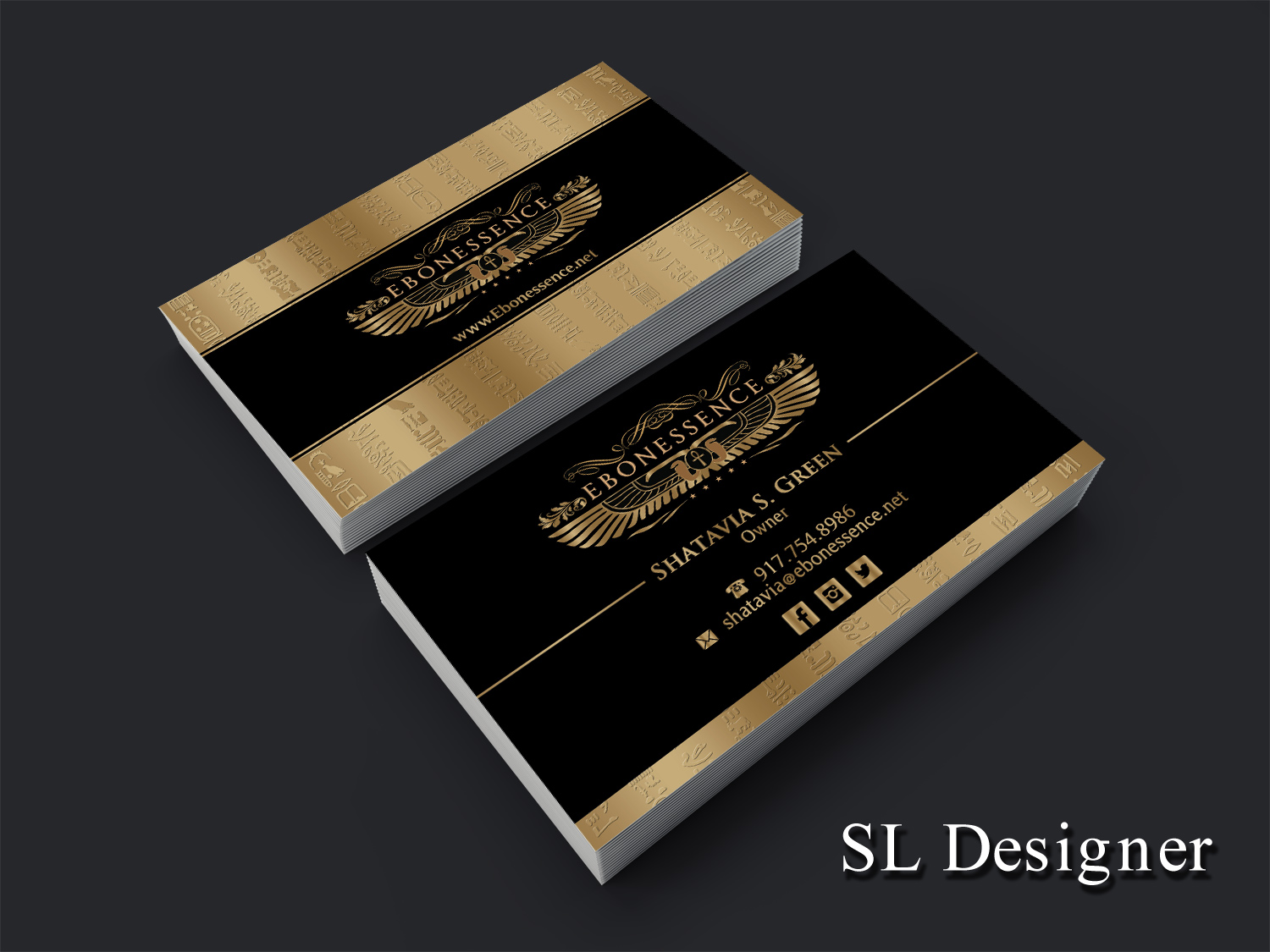 Diseño de Tarjeta de Presentación por SL Designer para EBONESSENCE | Diseño #10773254