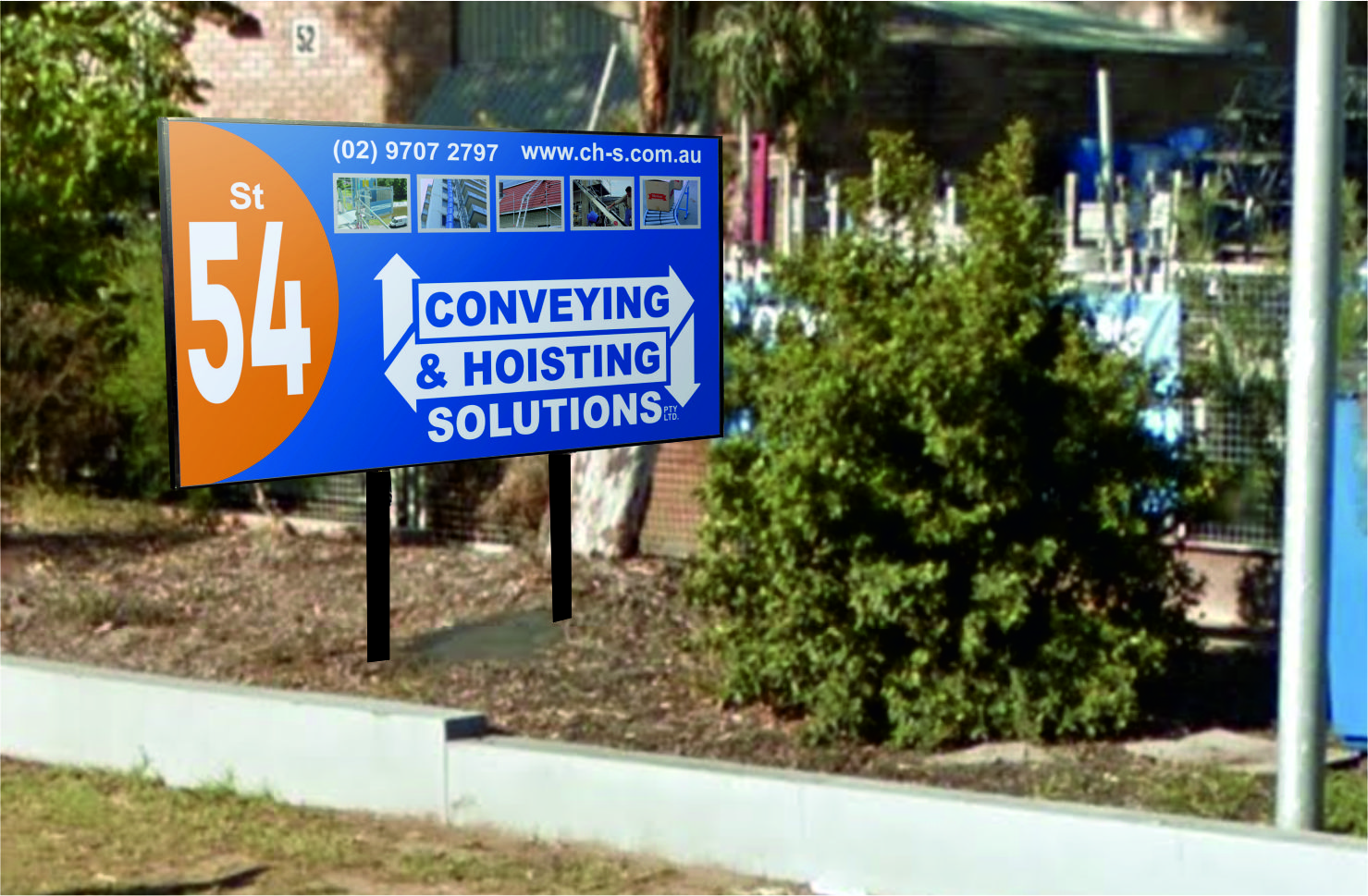 Signage Design by Pint & Promotional Projects for Conveying & Hoisting Solutions | Design #10803547
