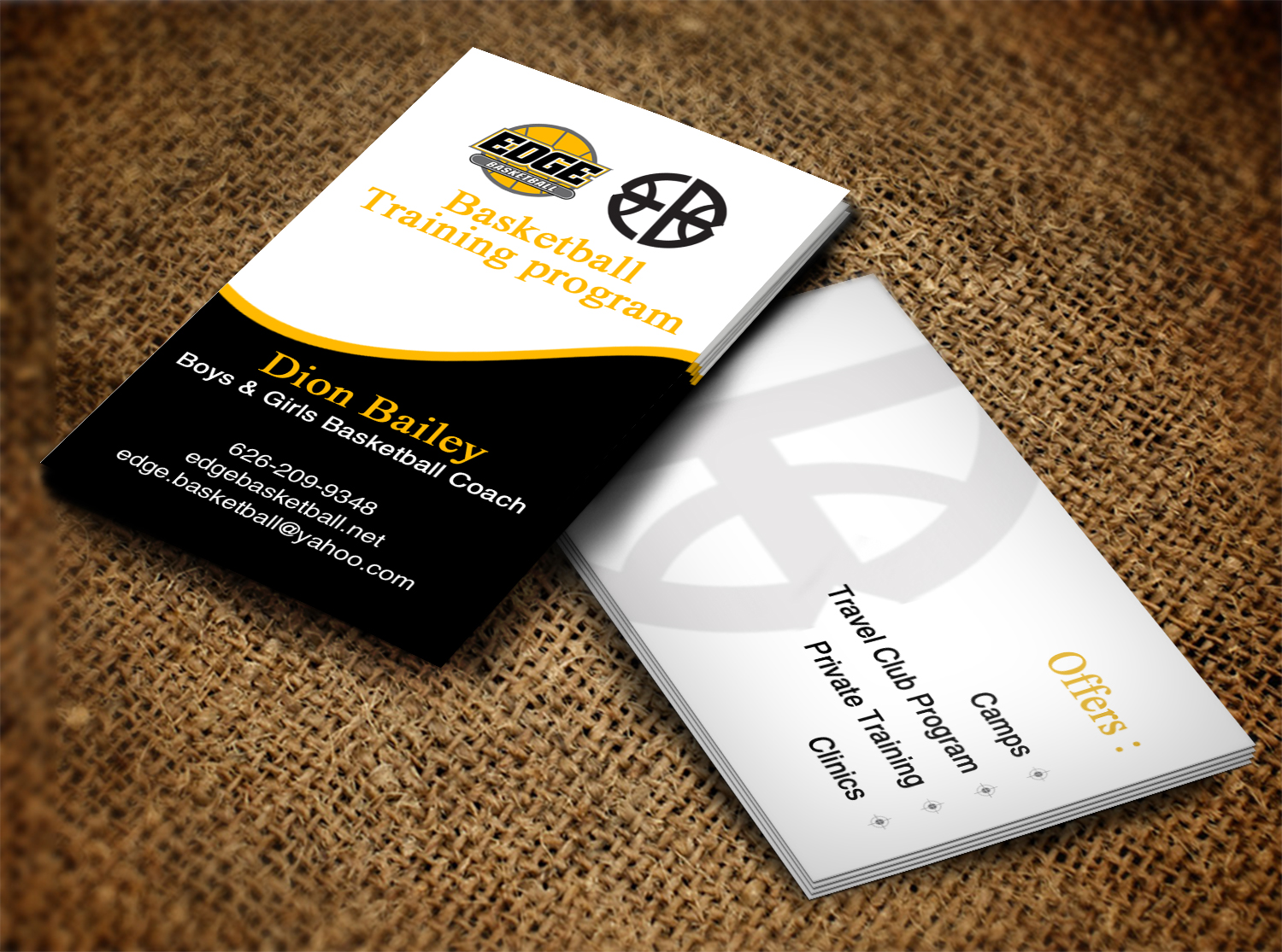 Diseño de Tarjeta de Presentación por Lanka Ama para Edge Basketball | Diseño #10731510