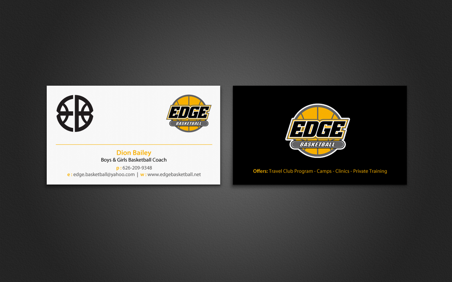 Diseño de Tarjeta de Presentación por chandrayaan.creative para Edge Basketball | Diseño #10734536