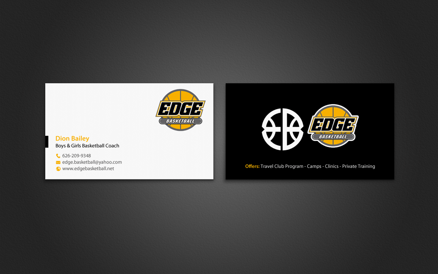 Diseño de Tarjeta de Presentación por chandrayaan.creative para Edge Basketball | Diseño #10734539