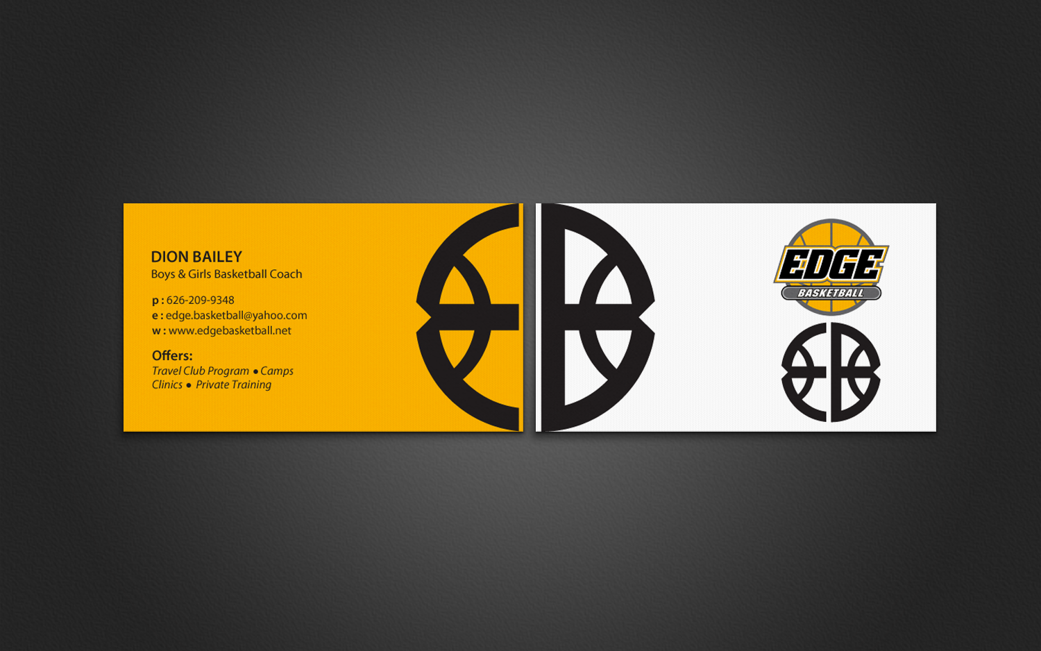 Diseño de Tarjeta de Presentación por chandrayaan.creative para Edge Basketball | Diseño #10734543