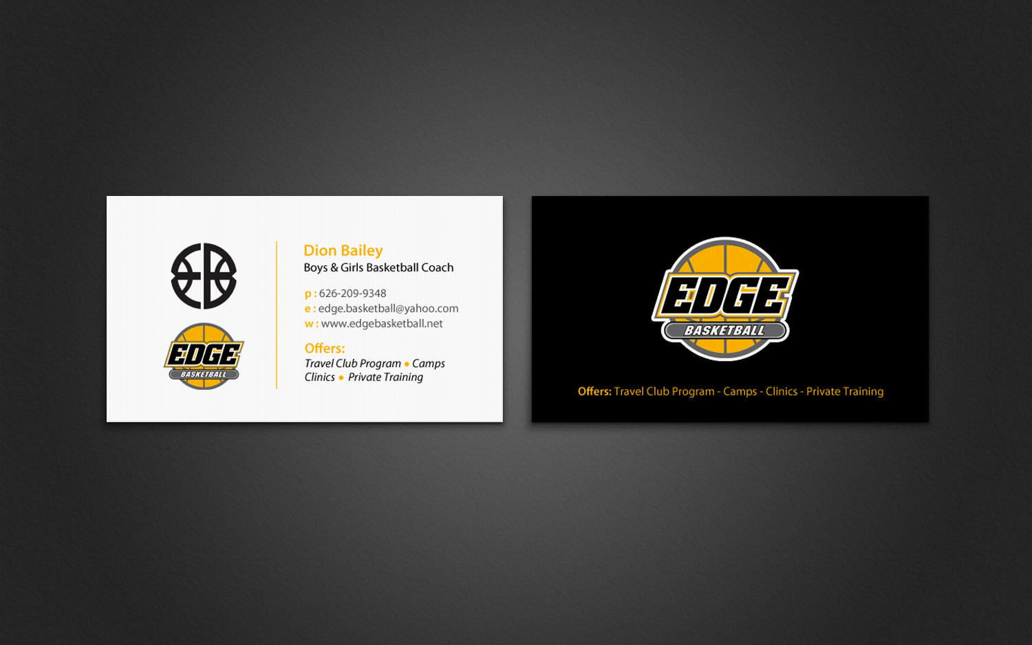 Diseño de Tarjeta de Presentación por chandrayaan.creative para Edge Basketball | Diseño #10734546