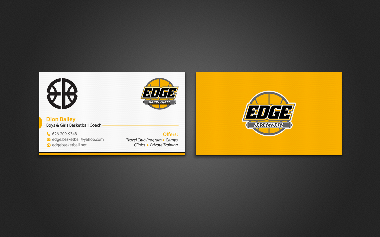 Diseño de Tarjeta de Presentación por chandrayaan.creative para Edge Basketball | Diseño #10734547