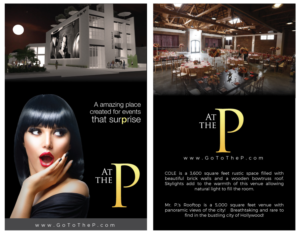At The P Event Space Postcard Advertisement | Advertisement Design by JCR