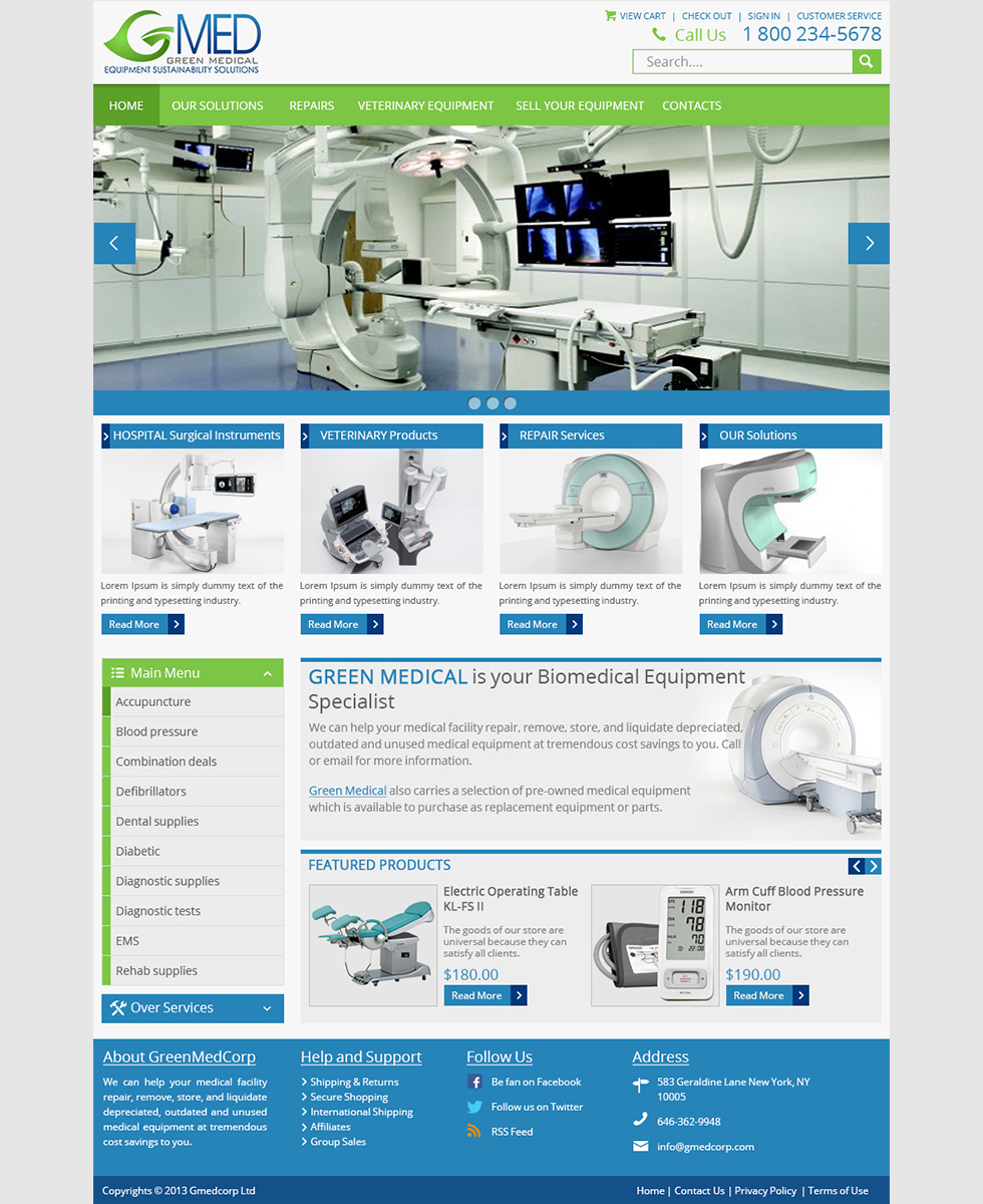 Web-Design von ThemeDesk Technology für Green Medical Corporation | Design #2500651