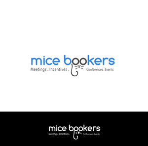 name - mice bookers. Strap line: Meetings . Incentives . Conferences . Events | Logo Design by Hiccups Design