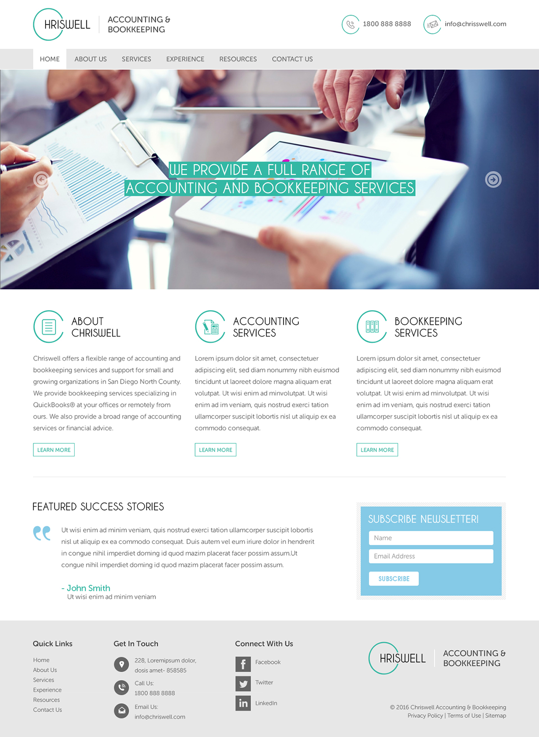 Web Design by RupalTechno for Chriswell Accounting and Bookkeeping | Design #10803578