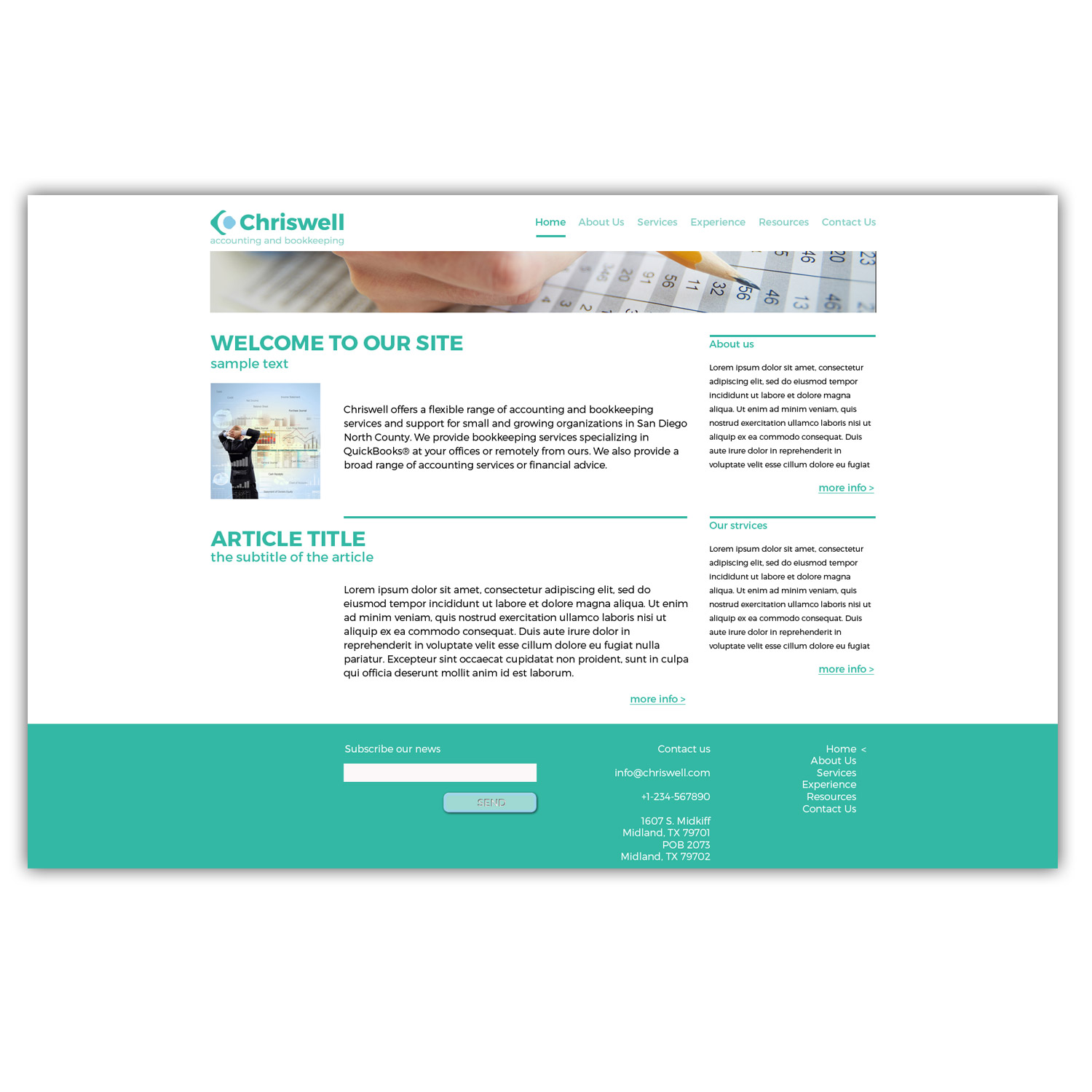 Web Design by at-as for Chriswell Accounting and Bookkeeping | Design #10779291