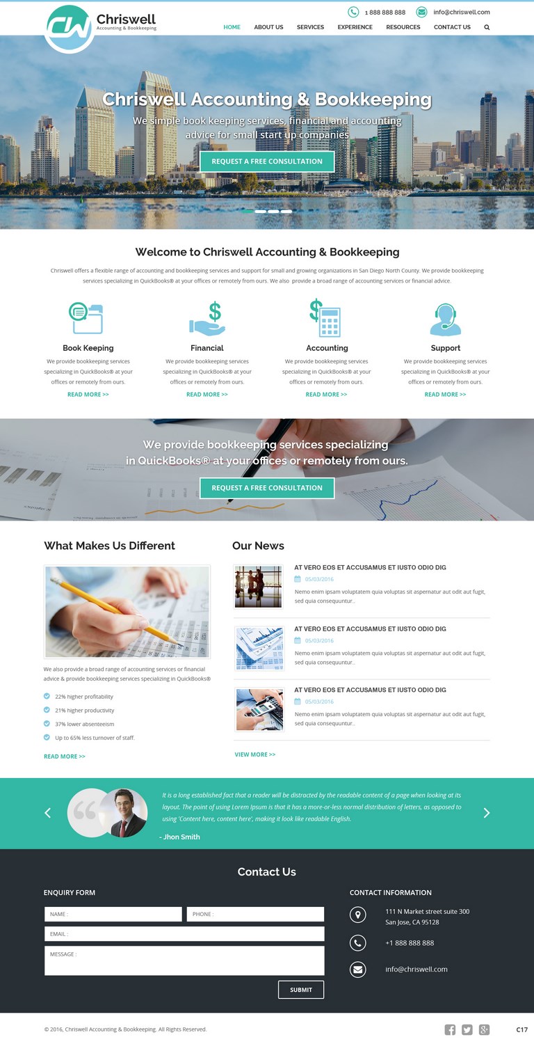 Diseño Web por pb para Chriswell Accounting and Bookkeeping | Diseño #10752730