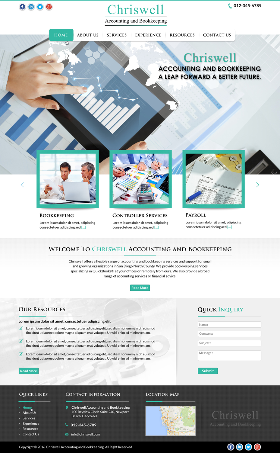 Web Design by Sbss for Chriswell Accounting and Bookkeeping | Design #10752389