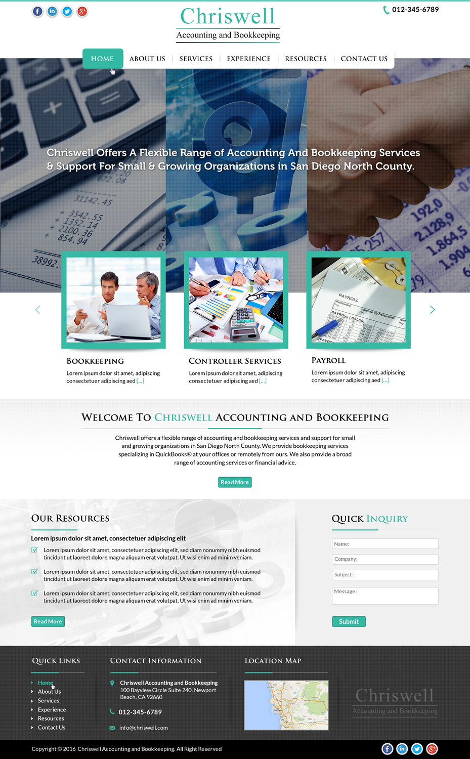 Web Design by Sbss for Chriswell Accounting and Bookkeeping | Design #10752390
