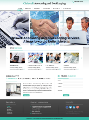 Web Design by Sbss for Chriswell Accounting and Bookkeeping | Design: #10752391