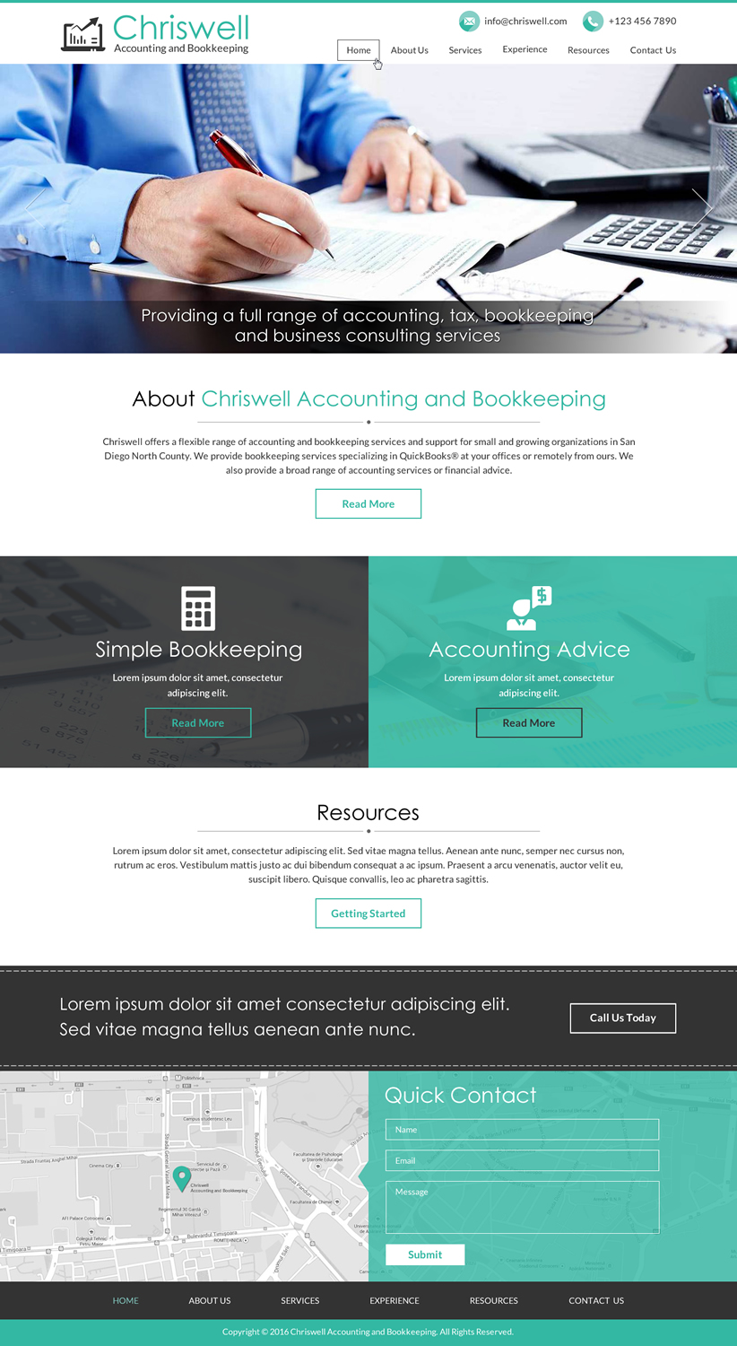 Web Design by Sbss for Chriswell Accounting and Bookkeeping | Design #10752420