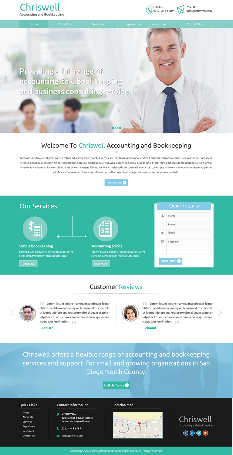 Web Design by Sbss for Chriswell Accounting and Bookkeeping | Design #10752424