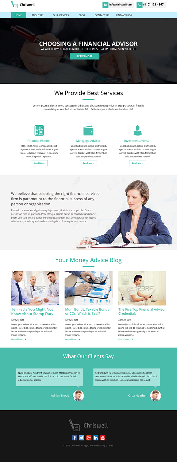 Web Design by vishv for Chriswell Accounting and Bookkeeping | Design #10750804
