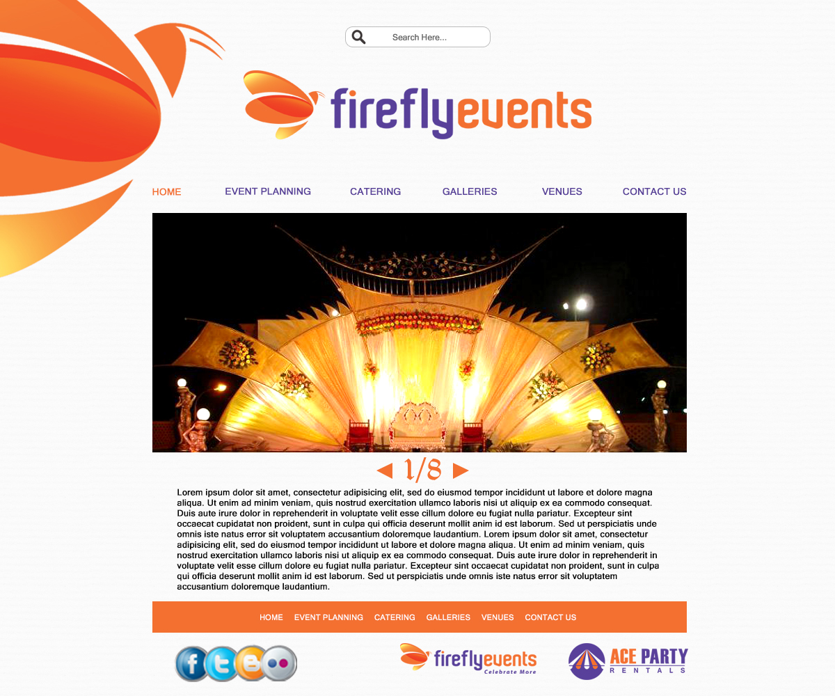 Web Design by Albel for Firefly Events, LLC | Design #2317117
