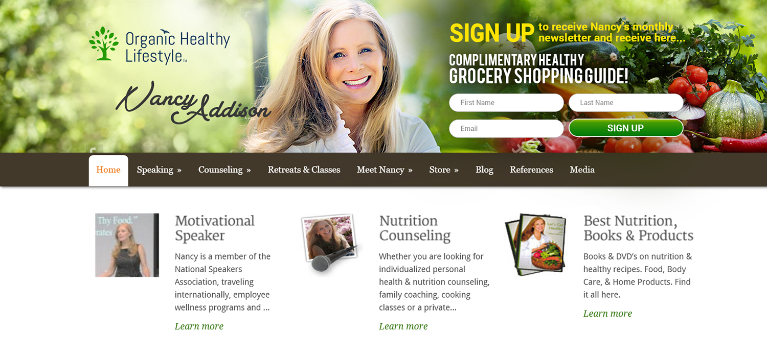 Diseño Web por ColorDrops para Organic Healthy Lifestyle | Diseño #10837053