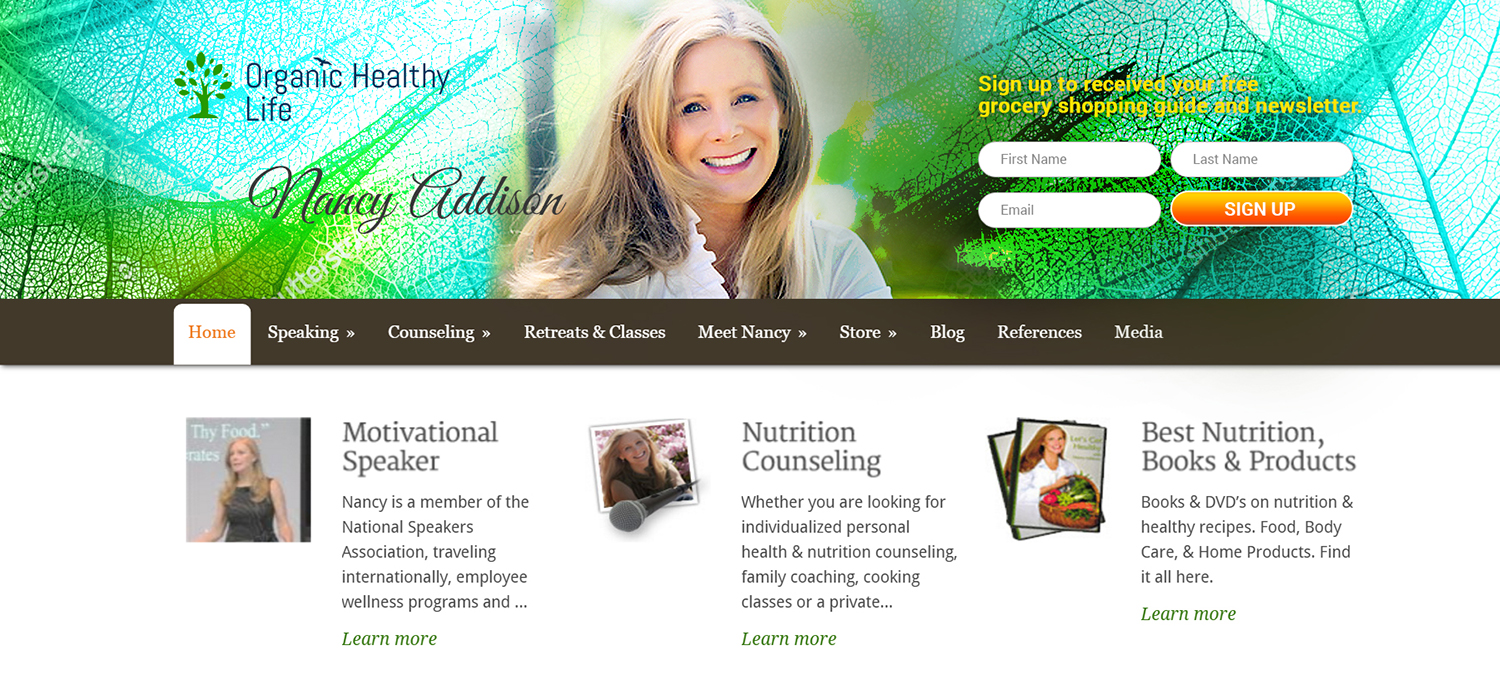 Diseño Web por ColorDrops para Organic Healthy Lifestyle | Diseño #10843672