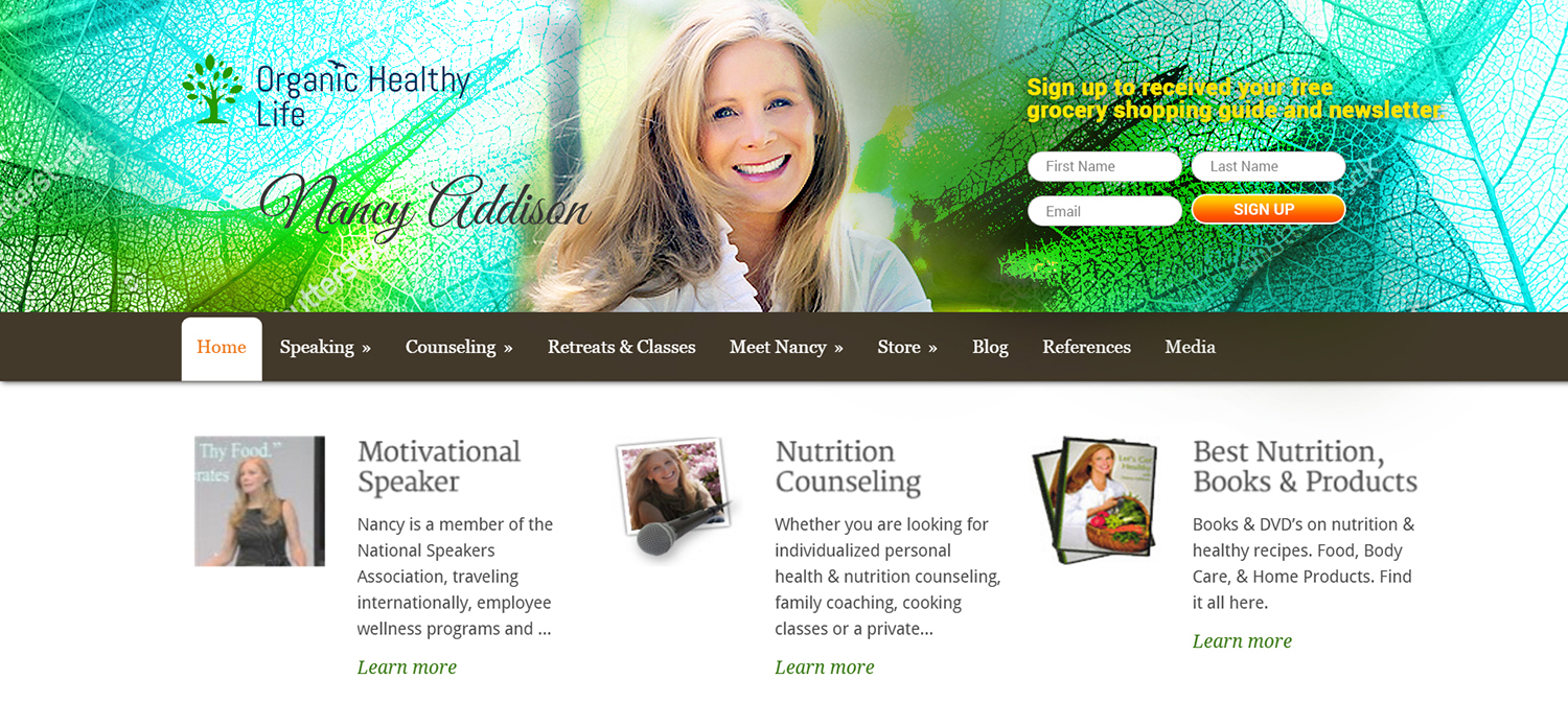 Diseño Web por ColorDrops para Organic Healthy Lifestyle | Diseño #10844064