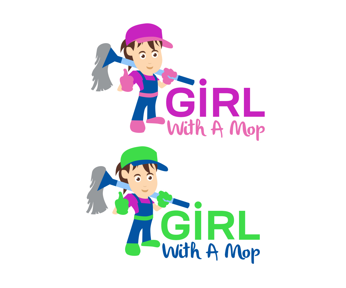 Logo Design by Navz for Girl With A Mop | Design #10760686