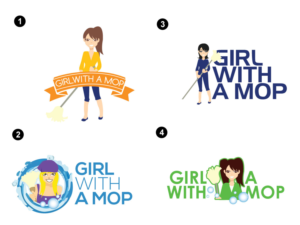 Logo-Design von Club Flyer Studios für Girl With A Mop | Design #10763764