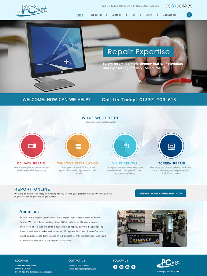Diseño Web por TheCodeWire para Pc Mot | Diseño #10798986