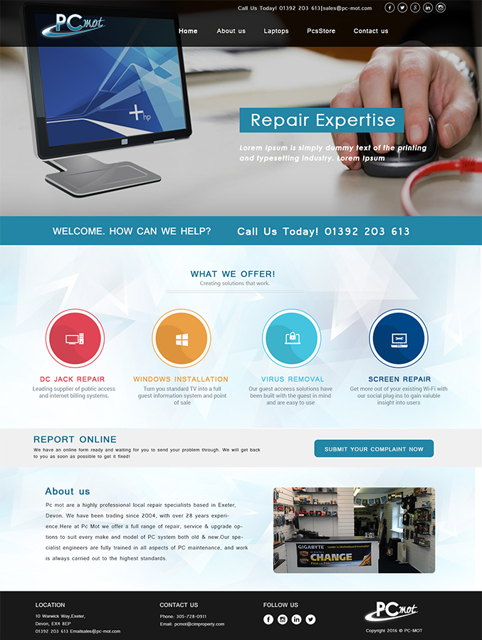 Diseño Web por TheCodeWire para Pc Mot | Diseño #10808989