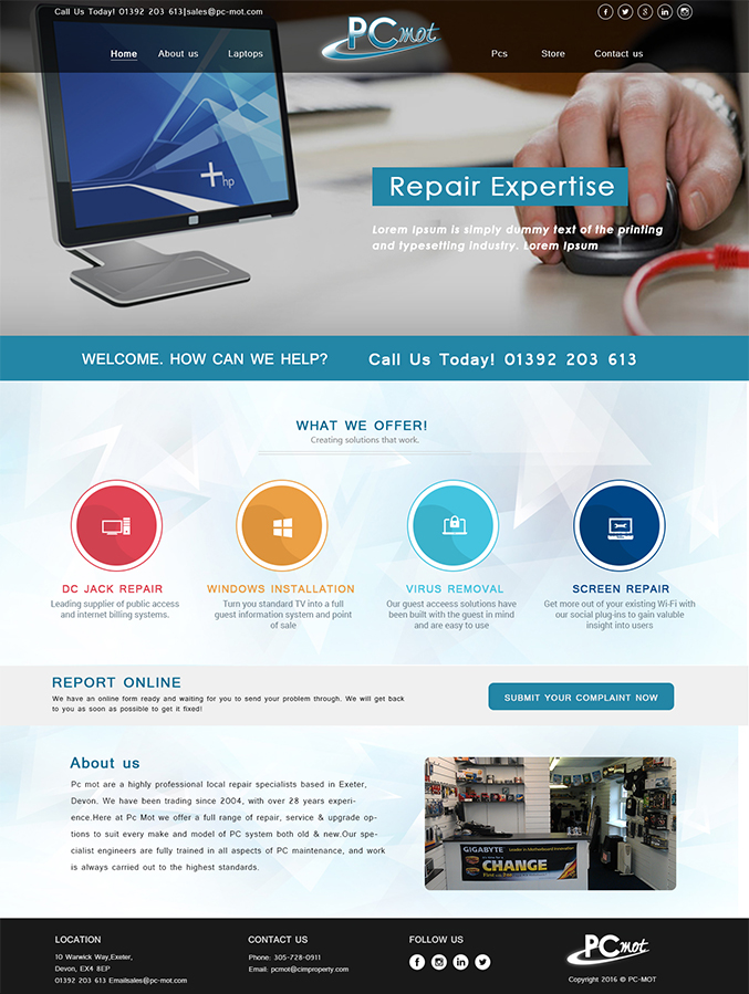 Diseño Web por TheCodeWire para Pc Mot | Diseño #10808990